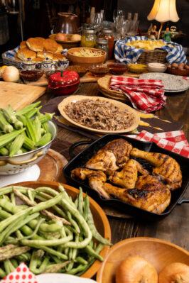 A photo of a BBQ platter aesthetically arranged