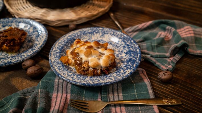 A slice of Garden Party host Trace Barnett's sweet potato casserole