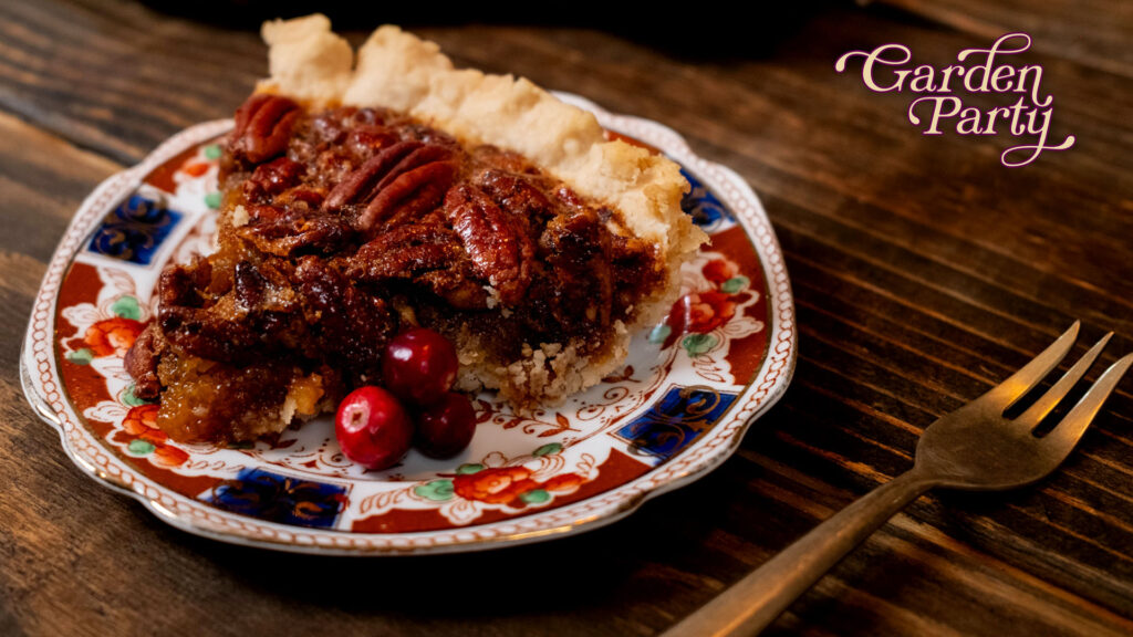 a slice of pecan pie